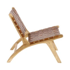 CAMPECHUELA Fauteuil En Bois Et Cuir -Meubles Soldes Magasin fauteuil bois cuir campechuela 2