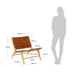 CAMPECHUELA Fauteuil En Bois Et Cuir -Meubles Soldes Magasin fauteuil bois cuir campechuela 9