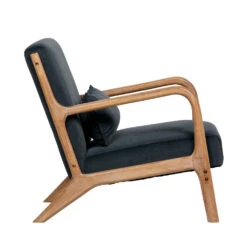 MARK Fauteuil En Bois Et Velours 9 MARK Fauteuil En Bois Et Velours -Meubles Soldes Magasin fauteuil bois velours woood mark 1