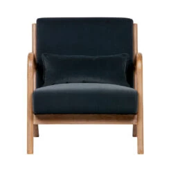 MARK Fauteuil En Bois Et Velours 10 MARK Fauteuil En Bois Et Velours -Meubles Soldes Magasin fauteuil bois velours woood mark 2