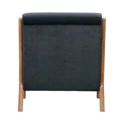 MARK Fauteuil En Bois Et Velours 11 MARK Fauteuil En Bois Et Velours -Meubles Soldes Magasin fauteuil bois velours woood mark 3