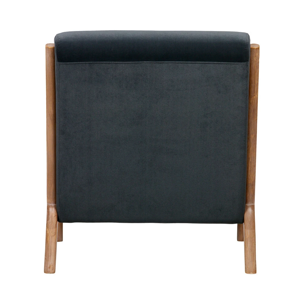 MARK Fauteuil En Bois Et Velours 6 MARK Fauteuil En Bois Et Velours – Image 4