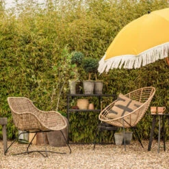 FRANKIE Fauteuil De Jardin En Rotin Et Métal