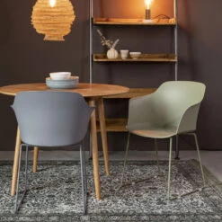 TANGO Lot De 2 Fauteuils De Table En Plastique Et Métal