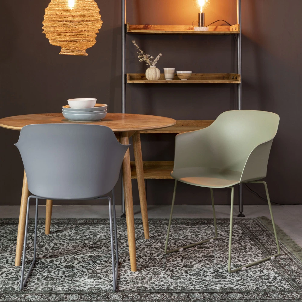 TANGO Lot De 2 Fauteuils De Table En Plastique Et Métal 3 TANGO Lot De 2 Fauteuils De Table En Plastique Et Métal