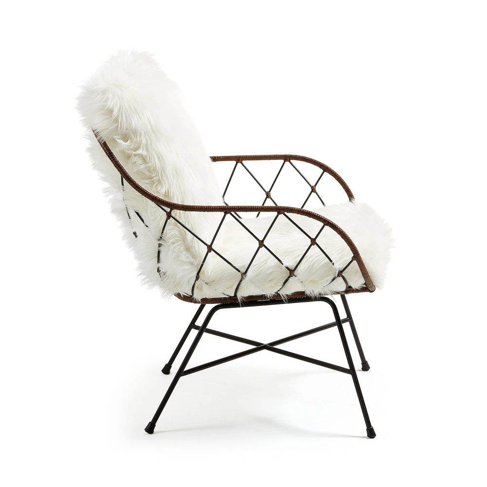 CLAREN Fauteuil Design En Métal Et Rotin 5 CLAREN Fauteuil Design En Métal Et Rotin – Image 3