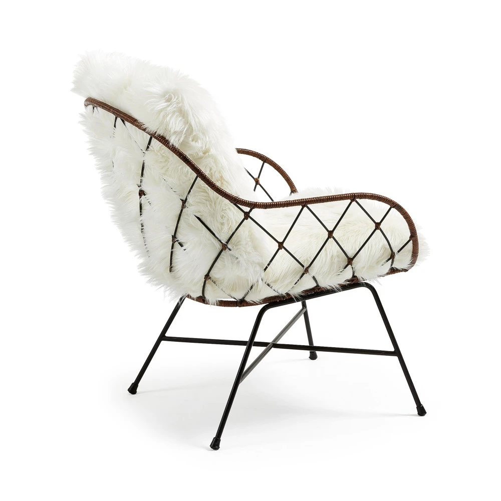 CLAREN Fauteuil Design En Métal Et Rotin 6 CLAREN Fauteuil Design En Métal Et Rotin – Image 4