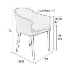 CATELYN Fauteuil De Table Design En Velours 21 CATELYN Fauteuil De Table Design En Velours -Meubles Soldes Magasin fauteuil design velours catelyn 9