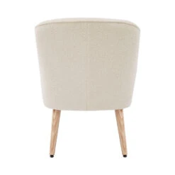 DOUVE Fauteuil En Tissu Bouclette Et Bois -Meubles Soldes Magasin fauteuil en tissu bouclette et bois douve 3