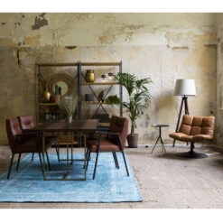 BAR Fauteuil Façon Cuir Pivotant Lounge 8 BAR Fauteuil Façon Cuir Pivotant Lounge -Meubles Soldes Magasin fauteuil facon cuir pivotant lounge bar dutchbone 2