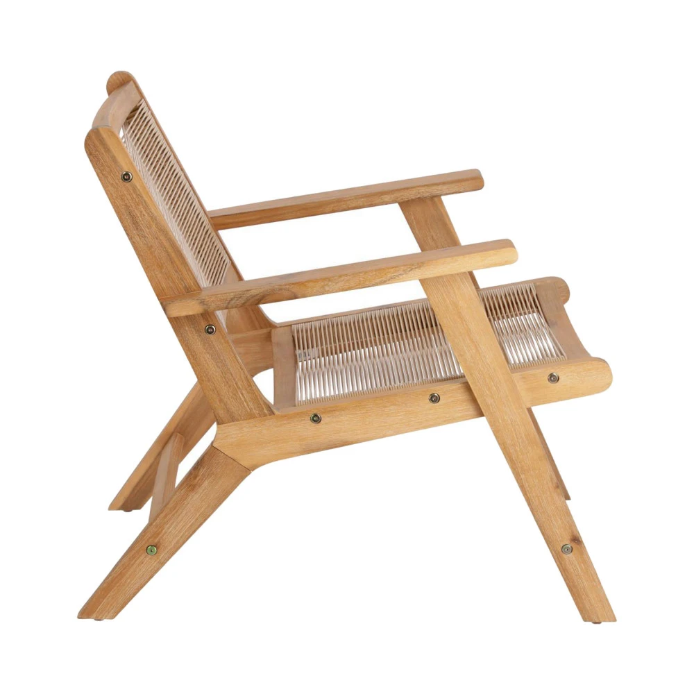GERALDA Fauteuil De Jardin En Bois Et Résine Tressée 5 GERALDA Fauteuil De Jardin En Bois Et Résine Tressée – Image 3