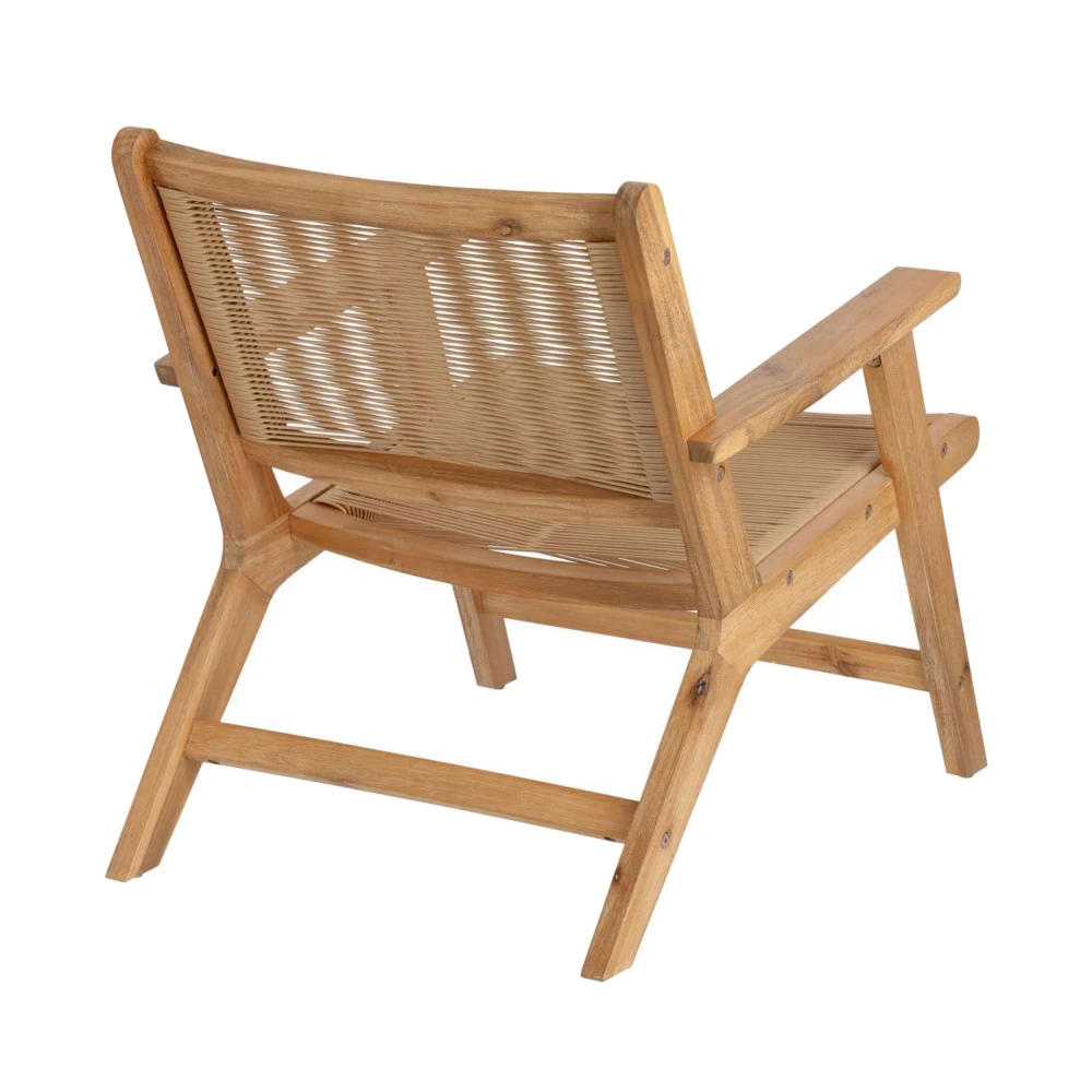 GERALDA Fauteuil De Jardin En Bois Et Résine Tressée 6 GERALDA Fauteuil De Jardin En Bois Et Résine Tressée – Image 4