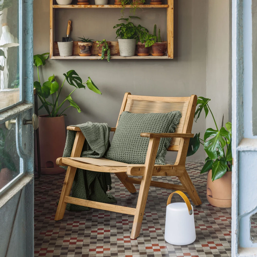 GERALDA Fauteuil De Jardin En Bois Et Résine Tressée 3 GERALDA Fauteuil De Jardin En Bois Et Résine Tressée