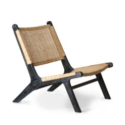 TAMBUNAN Fauteuil Lounge En Cannage -Meubles Soldes Magasin fauteuil lounge cannage hkliving tambunan 1