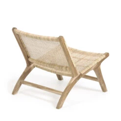 BEIDA Fauteuil Lounge En Teck Et Rotin -Meubles Soldes Magasin fauteuil lounge teck rotin kave home beida 3