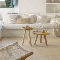 BEIDA Fauteuil Lounge En Teck Et Rotin -Meubles Soldes Magasin fauteuil lounge teck rotin kave home beida 4