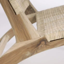 BEIDA Fauteuil Lounge En Teck Et Rotin -Meubles Soldes Magasin fauteuil lounge teck rotin kave home beida 7