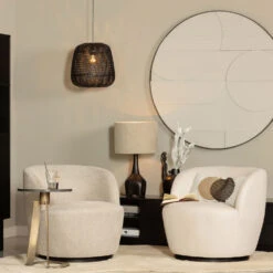 SERRA Fauteuil Pivotant Design En Tissu -Meubles Soldes Magasin fauteuil pivotant design tissu serra woood 7