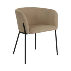 POLKA Fauteuil De Table En Tissu Pieds Métal