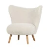 CELINE Fauteuil En Tissu Bouclette Et Bois -Meubles Soldes Magasin fauteuil tissu bouclette bois woood celine