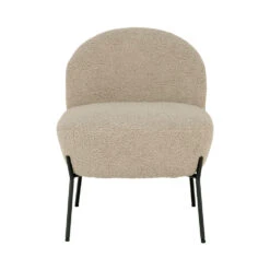 MERIDA Fauteuil En Tissu Bouclette Et Métal -Meubles Soldes Magasin fauteuil tissu bouclette metal house nordic merida 2