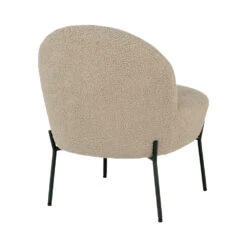 MERIDA Fauteuil En Tissu Bouclette Et Métal -Meubles Soldes Magasin fauteuil tissu bouclette metal house nordic merida 4