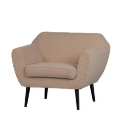 ROCCO Fauteuil En Tissu Bouclette -Meubles Soldes Magasin fauteuil tissu bouclette woood rocco 2