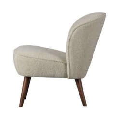 SARA Fauteuil En Tissu Bouclette -Meubles Soldes Magasin fauteuil tissu bouclette woood sara 2