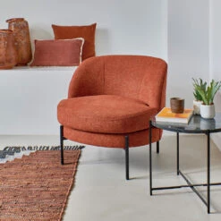 Meubles Soldes Magasin 25 MILES Fauteuil En Tissu Et Métal