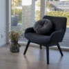 LONDON Fauteuil En Tissu Et Pieds En Bois Noir 1 LONDON Fauteuil En Tissu Et Pieds En Bois Noir -Meubles Soldes Magasin fauteuil tissu pieds bois noir house nordic london