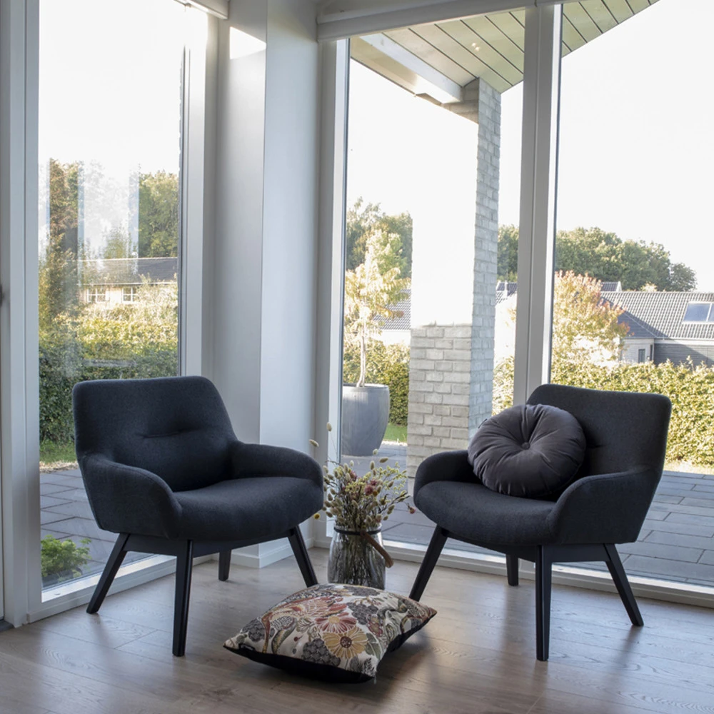 LONDON Fauteuil En Tissu Et Pieds En Bois Noir 9 LONDON Fauteuil En Tissu Et Pieds En Bois Noir – Image 7