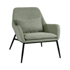 HAILEY Fauteuil En Tissu Pieds Métal -Meubles Soldes Magasin fauteuil tissu pieds metal pomax hailey 1