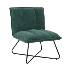 FORREST Fauteuil En Velours Côtelé Pieds Métal -Meubles Soldes Magasin fauteuil velours cotele pieds metal pomax forrest 1