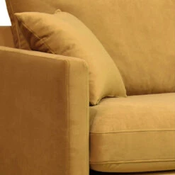 VILLABON Fauteuil XL En Velours Pieds Bois Foncé -Meubles Soldes Magasin fauteuil velours pieds bois fonce drawer villabon 5