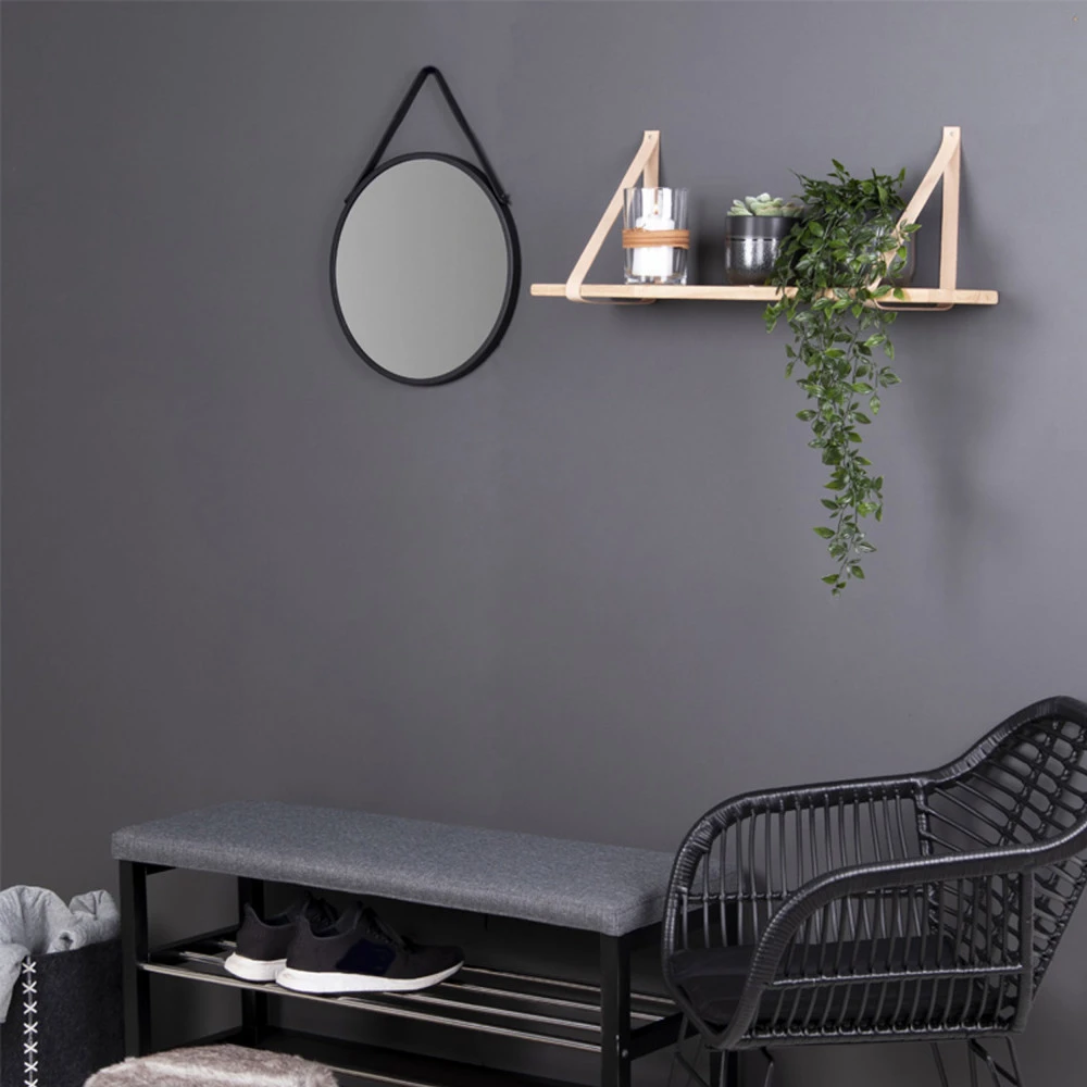 FORNO Etagère Murale En Bois Et Cuir 120x20 Cm 3 FORNO Etagère Murale En Bois Et Cuir 120x20 Cm