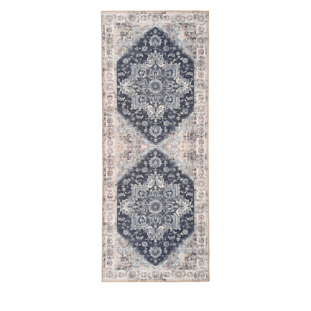 HAVANA Tapis De Couloir Vintage En Chenille Bleu 4 HAVANA Tapis De Couloir Vintage En Chenille Bleu – Image 2