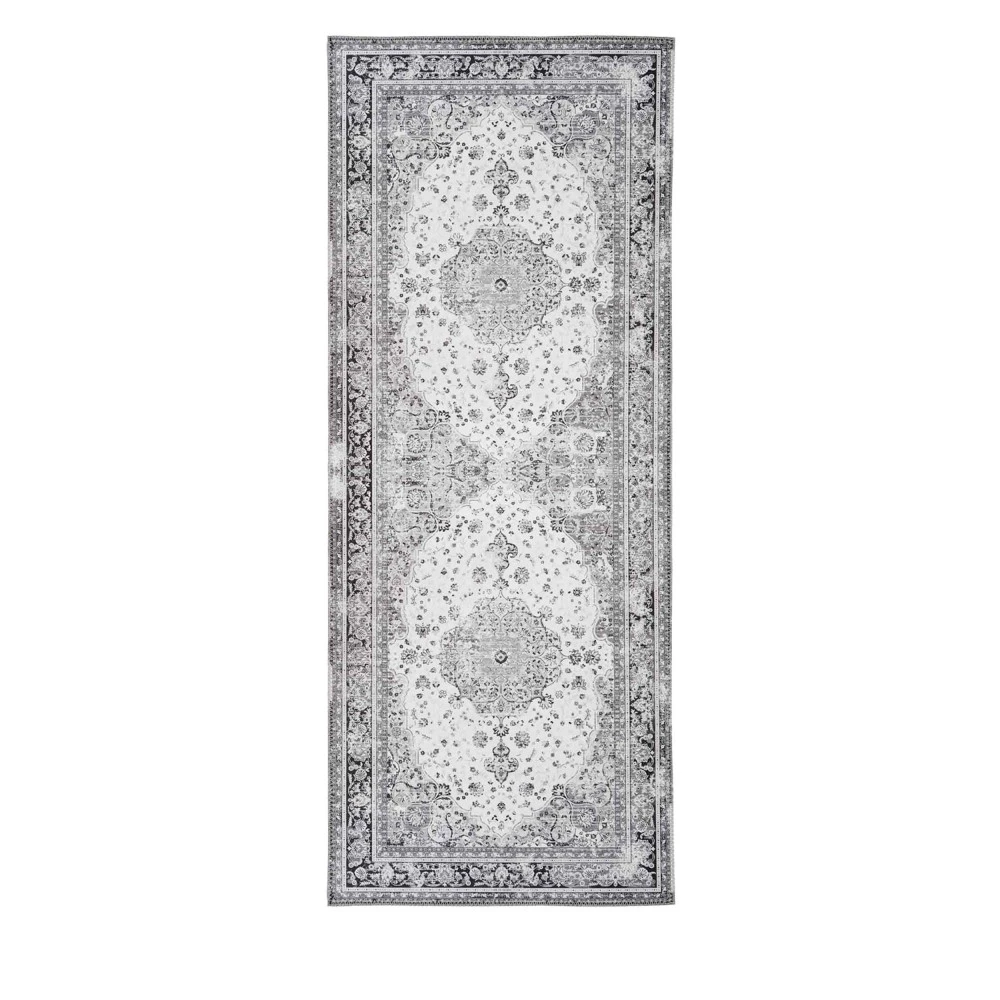 HAVANA Tapis De Couloir Vintage En Chenille Noir Et Blanc 4 HAVANA Tapis De Couloir Vintage En Chenille Noir Et Blanc – Image 2