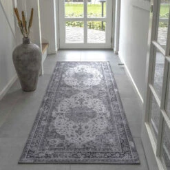 HAVANA Tapis De Couloir Vintage En Chenille Noir Et Blanc