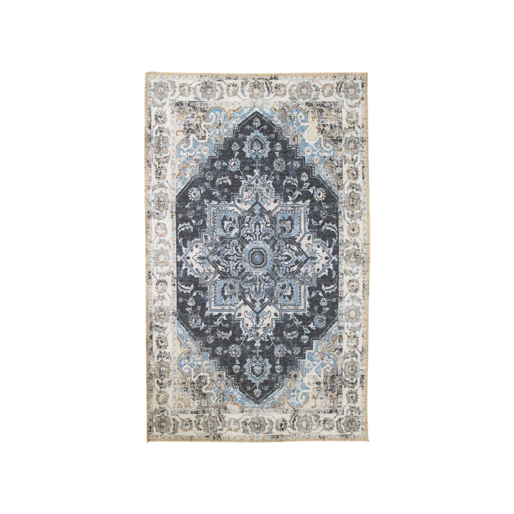 HAVANA Tapis Vintage En Chenille Bleu 4 HAVANA Tapis Vintage En Chenille Bleu – Image 2