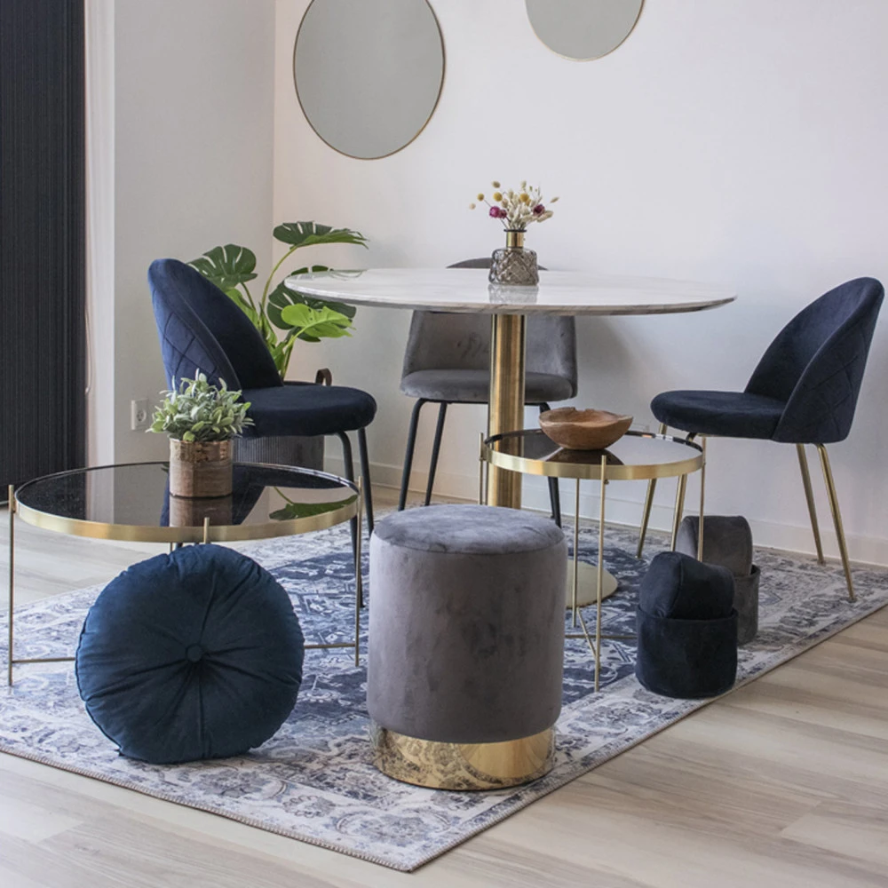 HAVANA Tapis Vintage En Chenille Bleu 6 HAVANA Tapis Vintage En Chenille Bleu – Image 4