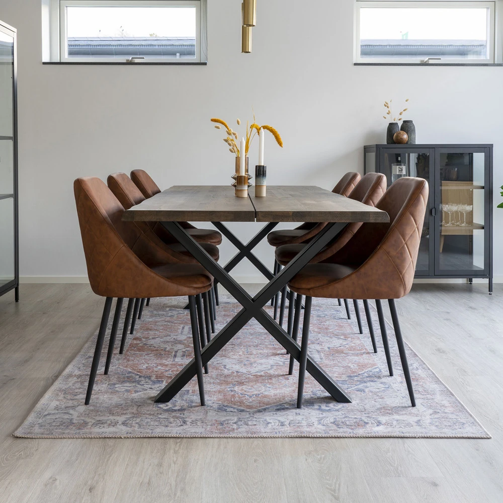 HAVANA Tapis Vintage En Chenille Orange Et Bleu 3 HAVANA Tapis Vintage En Chenille Orange Et Bleu