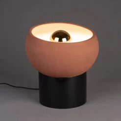 ZAHRA Lampe à Poser Ronde En Terre Cuite ø29cm -Meubles Soldes Magasin lampe a poser ronde terre cuite o29cm zahra dutchbone 7