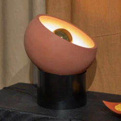 ZAHRA Lampe à Poser Ronde En Terre Cuite ø29cm -Meubles Soldes Magasin lampe a poser ronde terre cuite o29cm zahra dutchbone 8