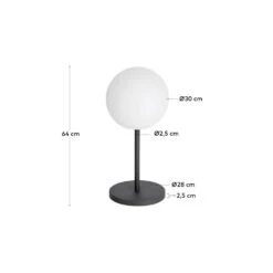 DINESH Lampe à Poser Ronde Et Sans Fil ø30cm 15 DINESH Lampe à Poser Ronde Et Sans Fil ø30cm -Meubles Soldes Magasin lampe poser ronde sans fil 30cm kave home dinesh 6
