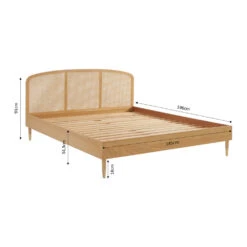 BOMBONG Lit En Bois Et Cannage 140x190cm 13 BOMBONG Lit En Bois Et Cannage 140x190cm -Meubles Soldes Magasin lit bois cannage 140x190cm bombong 5