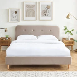 ÉLANION Lit Capitonné En Velours 160x200cm -Meubles Soldes Magasin lit capitonne velours 160x200cm elanion 5