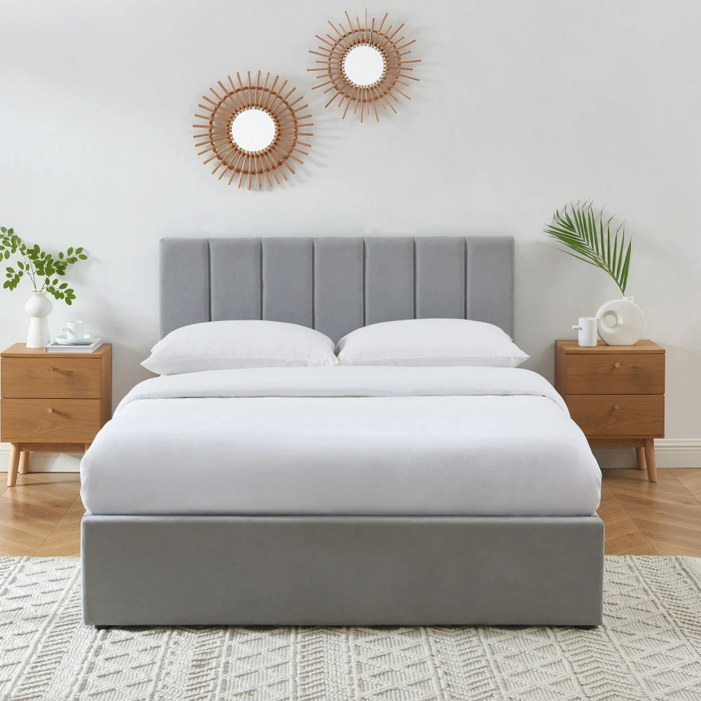 BILLIE Lit Coffre Matelassé En Tissu 140x190cm 3 BILLIE Lit Coffre Matelassé En Tissu 140x190cm