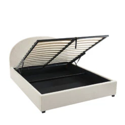 MERLE Lit Coffre En Tissu Bouclette 160x200cm 16 MERLE Lit Coffre En Tissu Bouclette 160x200cm -Meubles Soldes Magasin lit coffre tissu bouclette 160x200cm merle 4