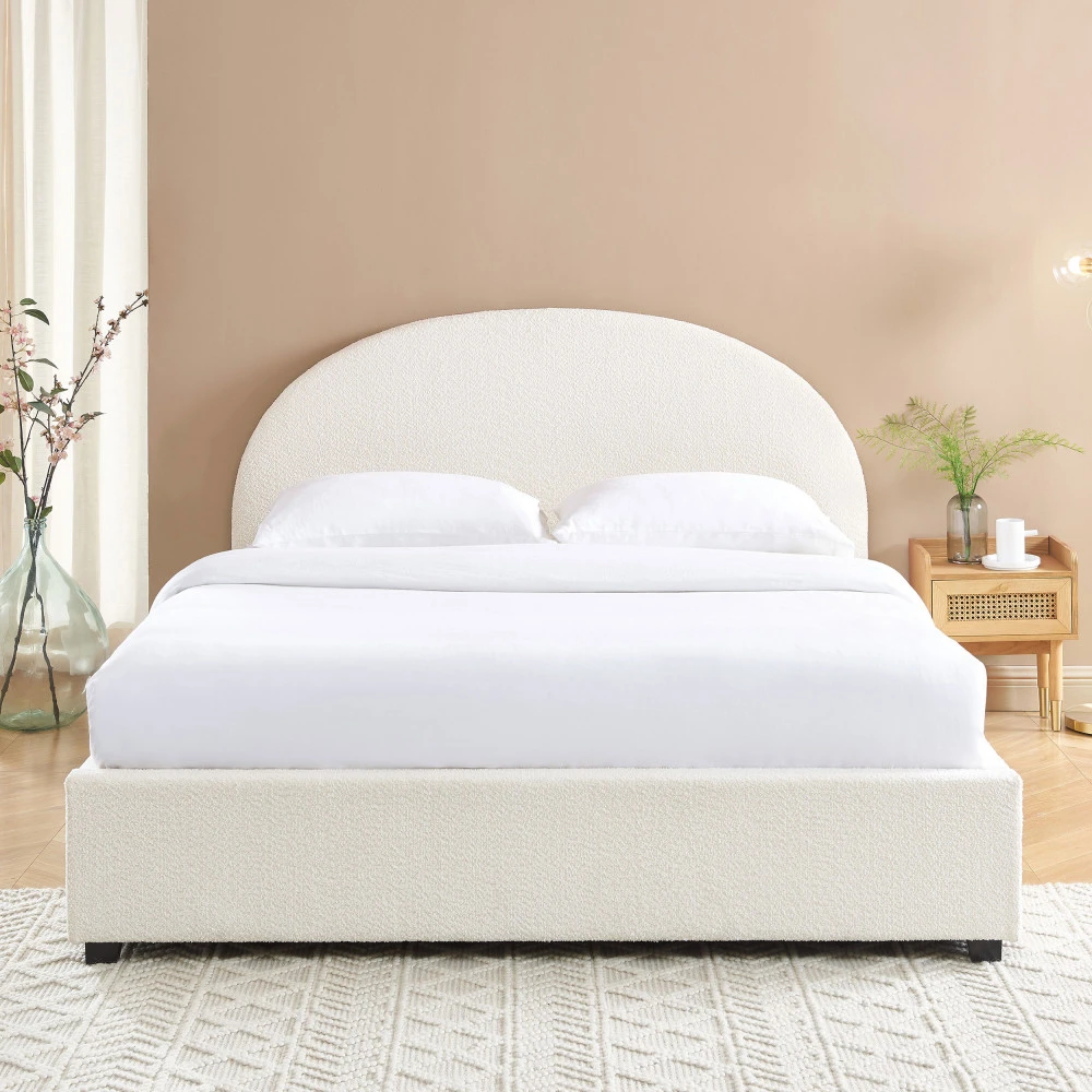 MERLE Lit Coffre En Tissu Bouclette 160x200cm 10 MERLE Lit Coffre En Tissu Bouclette 160x200cm – Image 8