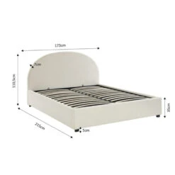 MERLE Lit Coffre En Tissu Bouclette 160x200cm 21 MERLE Lit Coffre En Tissu Bouclette 160x200cm -Meubles Soldes Magasin lit coffre tissu bouclette 160x200cm merle 9